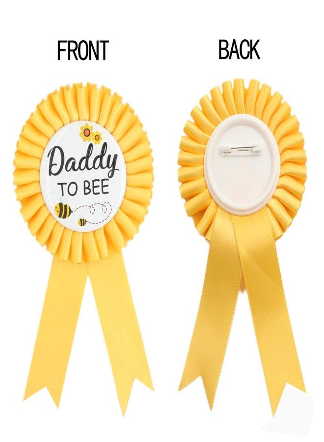 PATICARRY HAPPYLAND - Yellow Bee Baby Shower Mom to be & Daddy to be Tinplate Badge Pin - Gender Reveal Party Set Mommy to be & New Dad Gift Yellow Rosette Button for Baby boy Celebration - Image 5